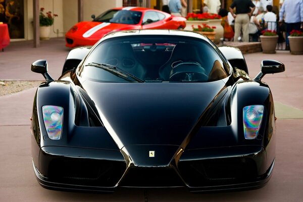 Black Ferrari on European streets