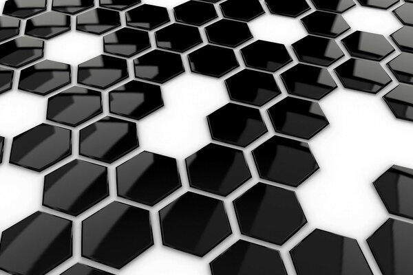 Patrón de azulejo hexagonal negro sobre fondo blanco
