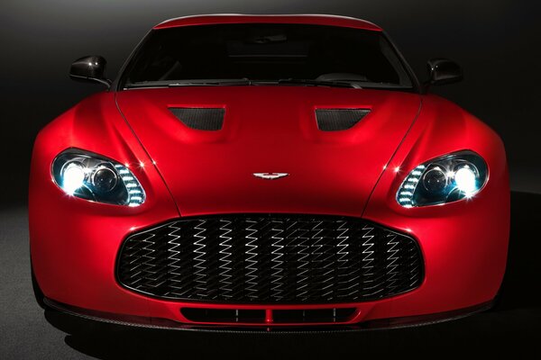 Red Aston Martin car