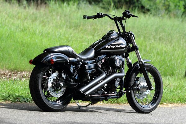 Black bike chopper Harley-Davidson