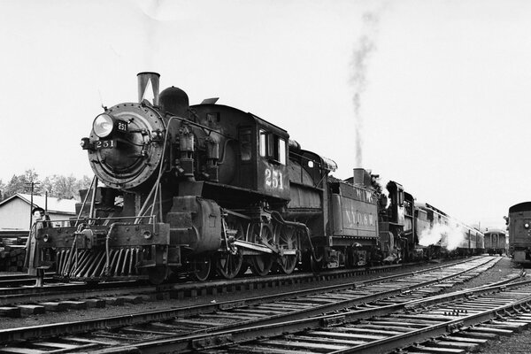 Ferrovia antica con treno