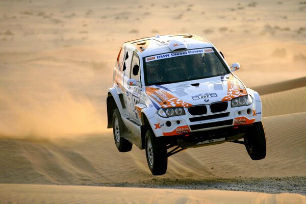 Bmw x3 SUV in the Dakar desert