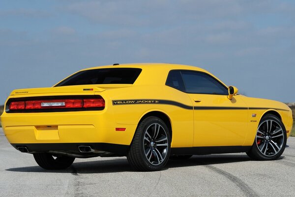 Yellow Challenger Sports Car