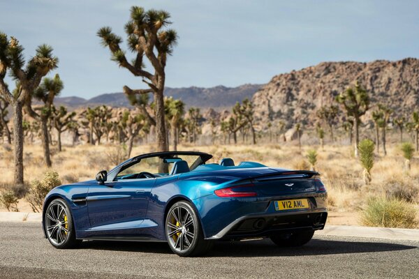 Aston Martin hat die Farbe blau, die Rückseite ist schön