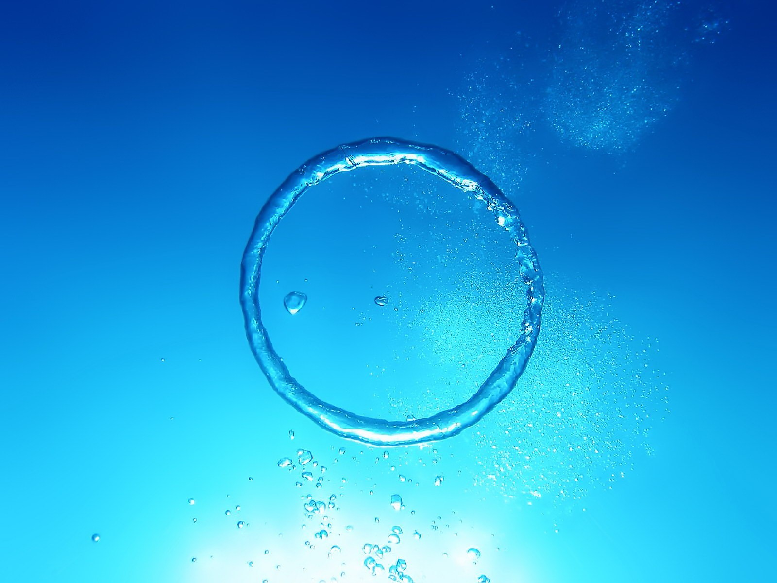 bleu cercle eau bulles