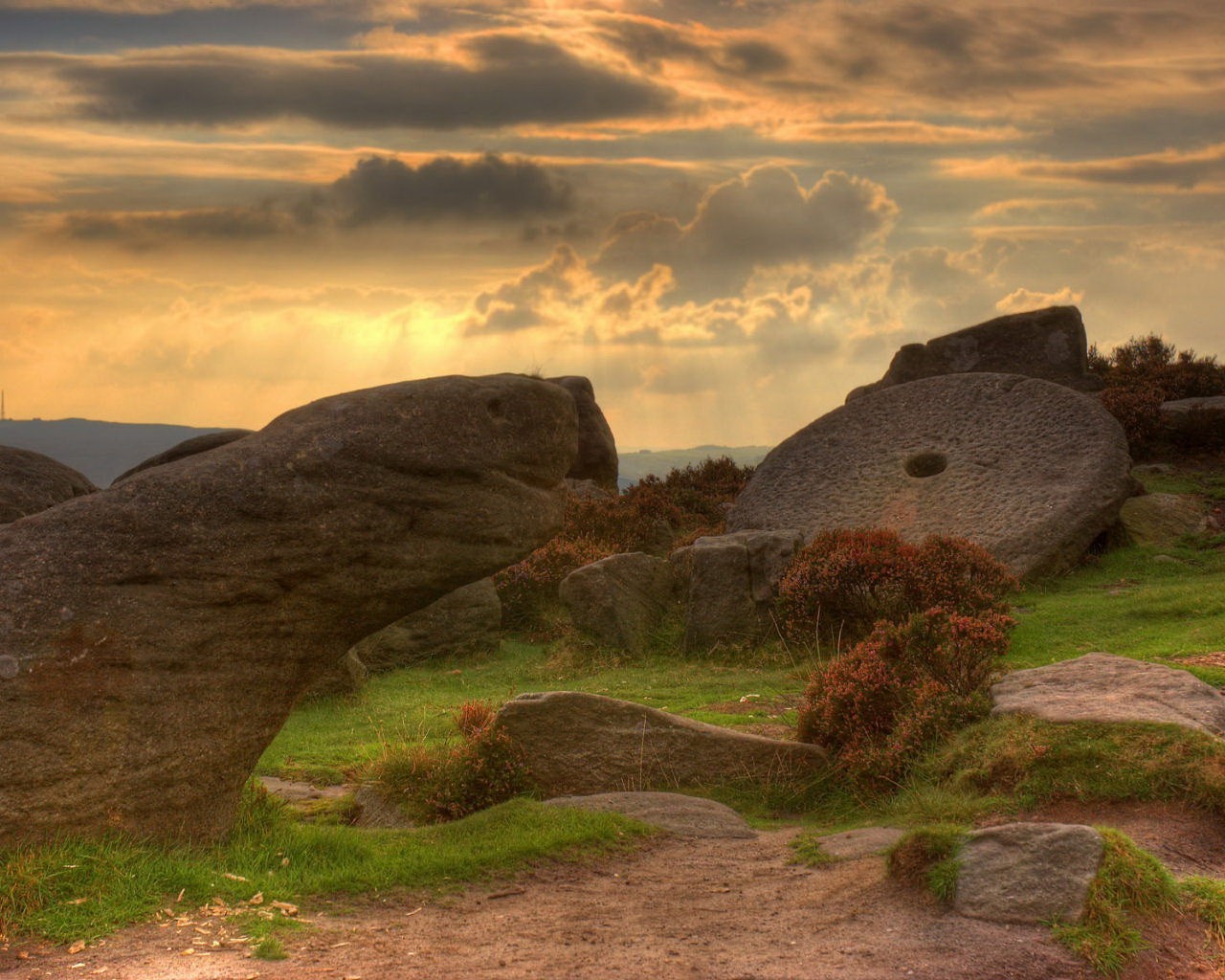 steine wolken sonnenuntergang