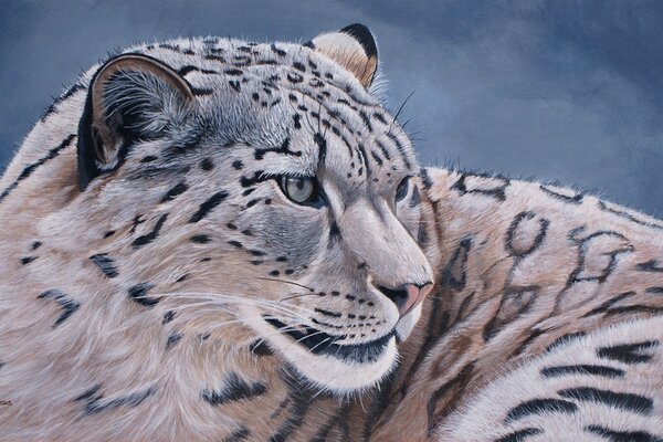 Leopard art in muted tones