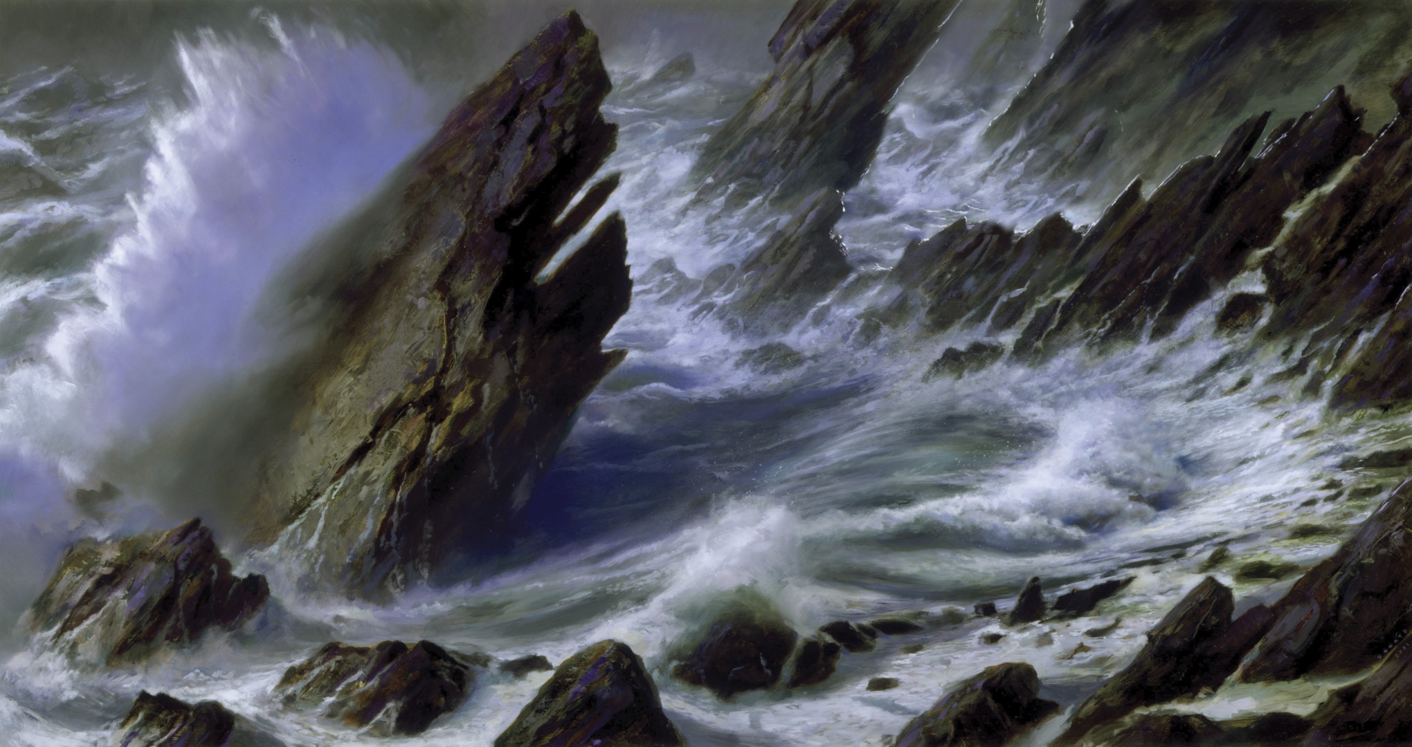 donato giancola malerei meer sturm ufer felsen wellen