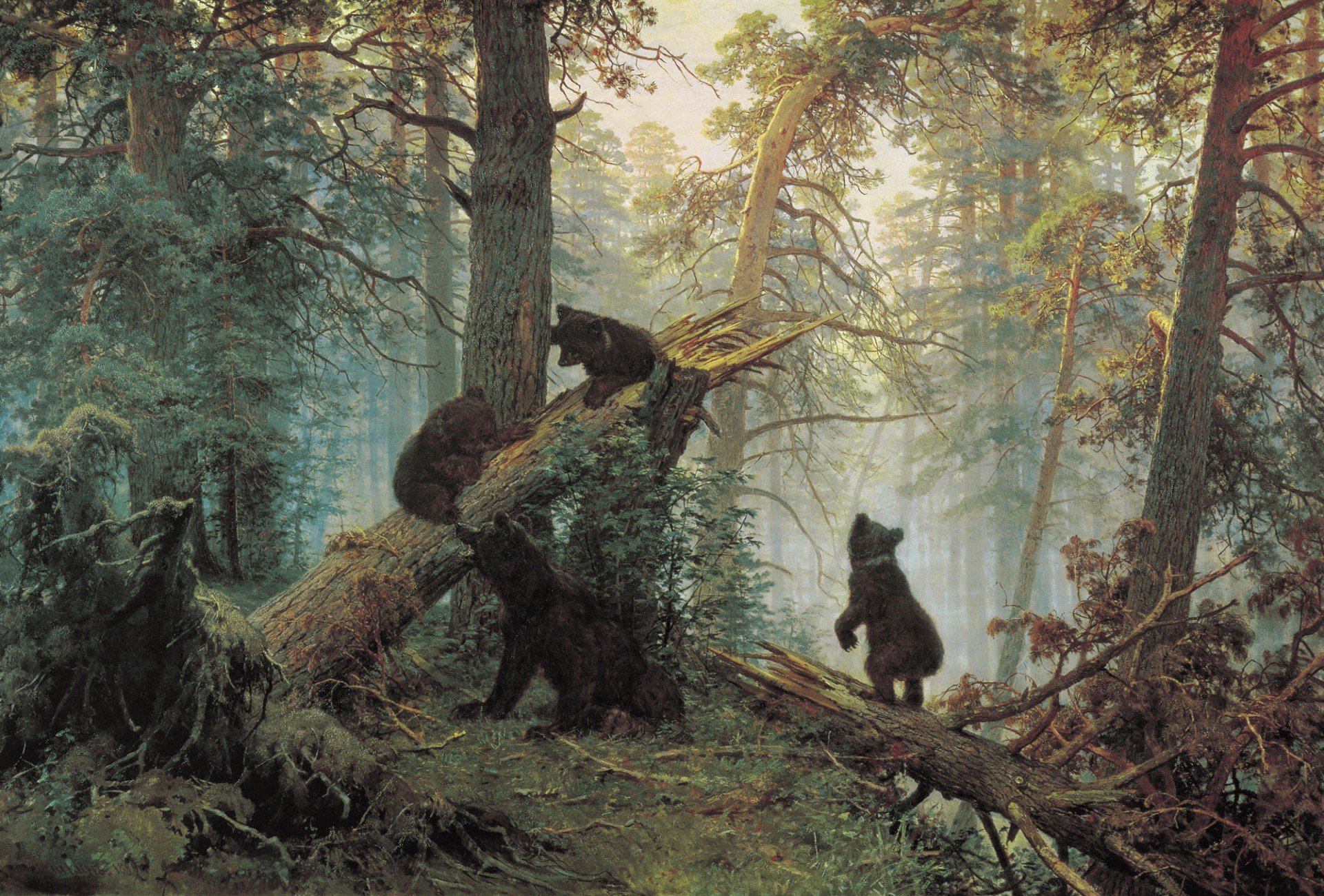 ivan ivanovich shishkin foresta orsi mattina nella pineta