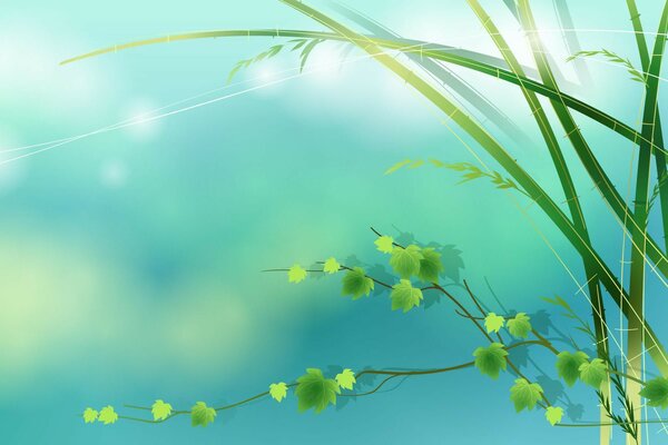 Рисунок яркой весенней зелени