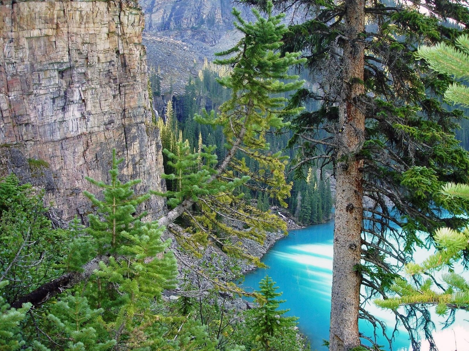 montañas lago árboles canadá