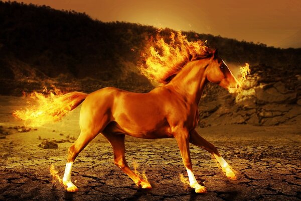 Fire Horse painting 3 D