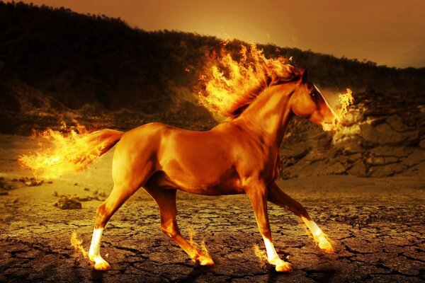 Cavallo di fuoco immagine 3 d