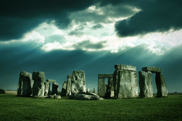 Bad weather over stonehenge