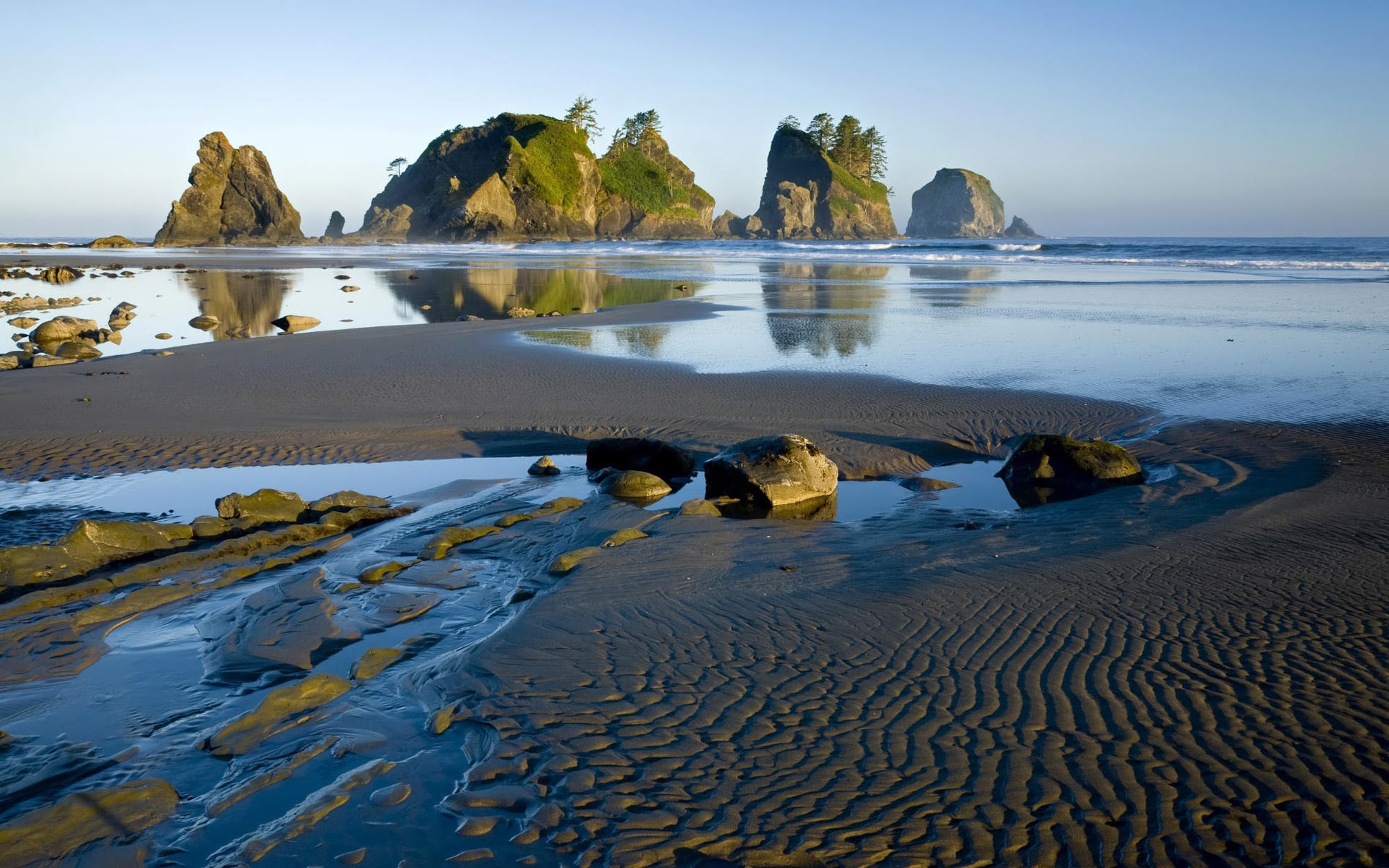 waves beach rock sand sea