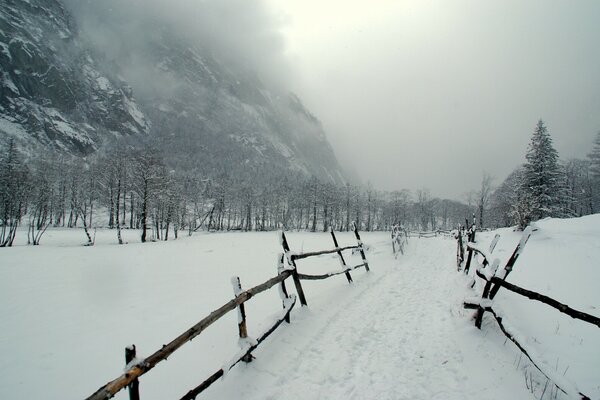 Snowy freedom. Winter Road