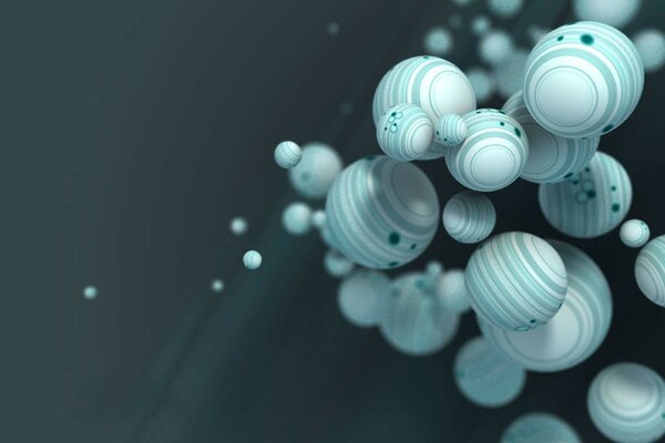 Beautiful patterned balls on a solid background