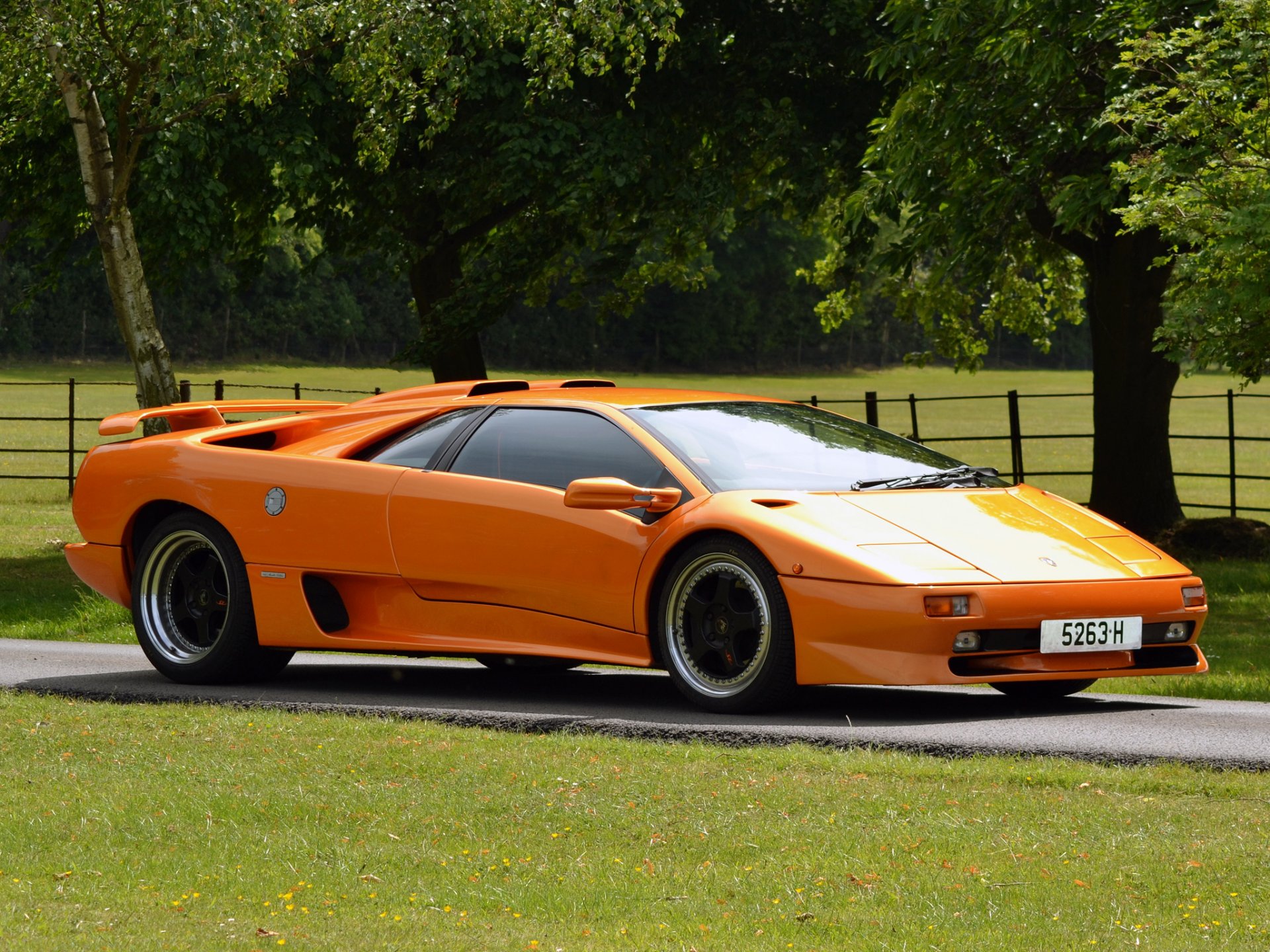 lamborghini diablo lambo diablo tuning naranja naturaleza árboles