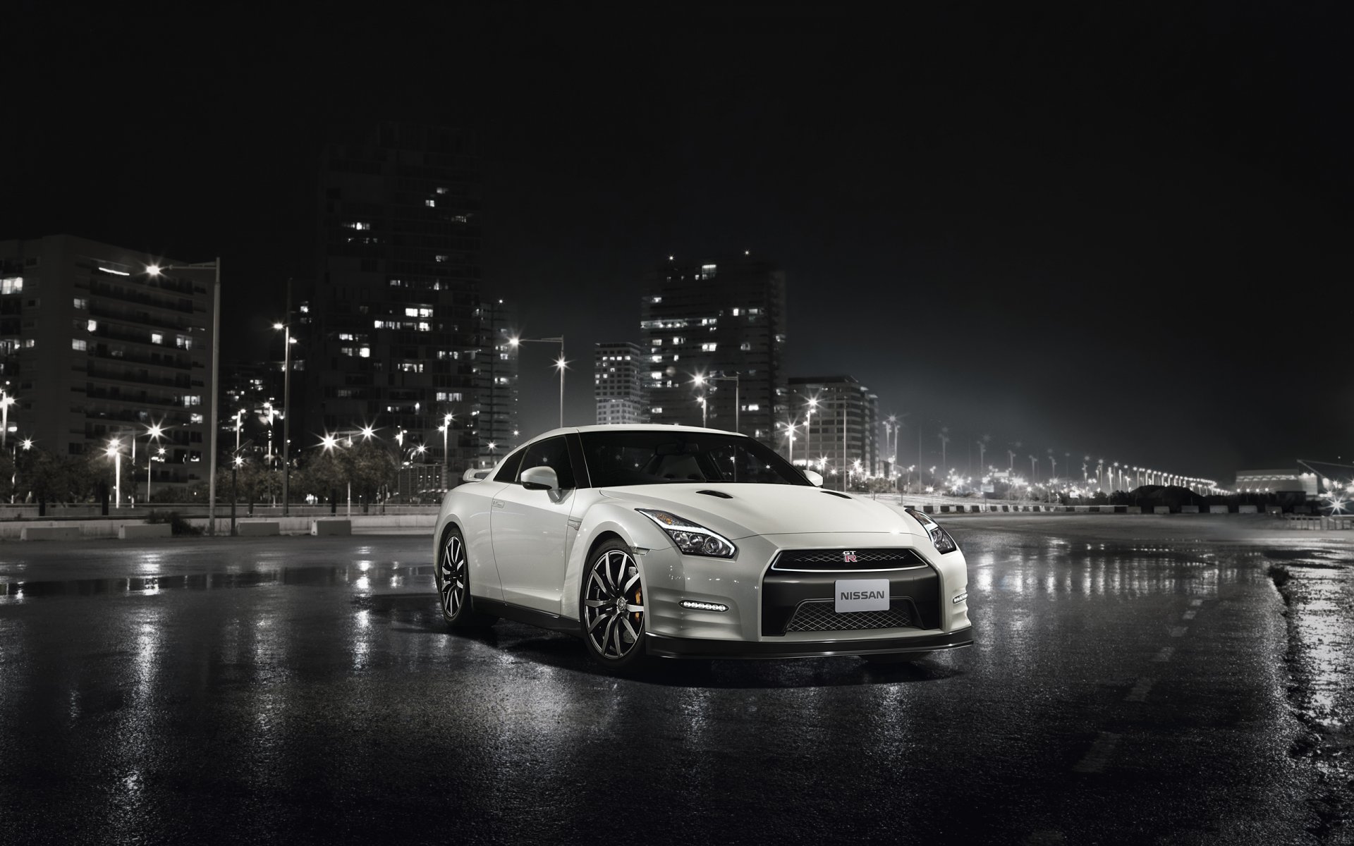 nissan gt-r r35 nacht stadt