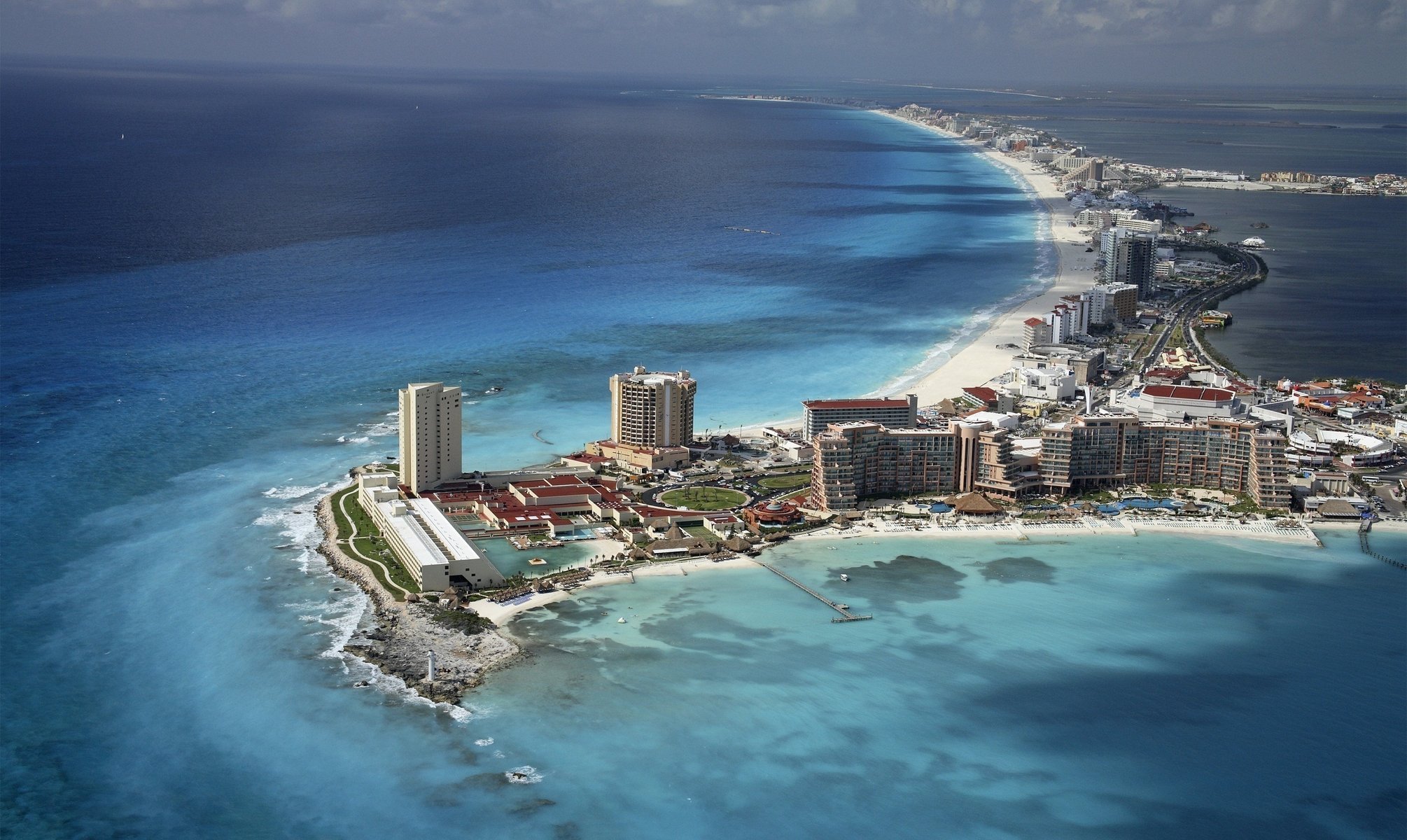 cancun дома пляж небо вода mexico мексика океан