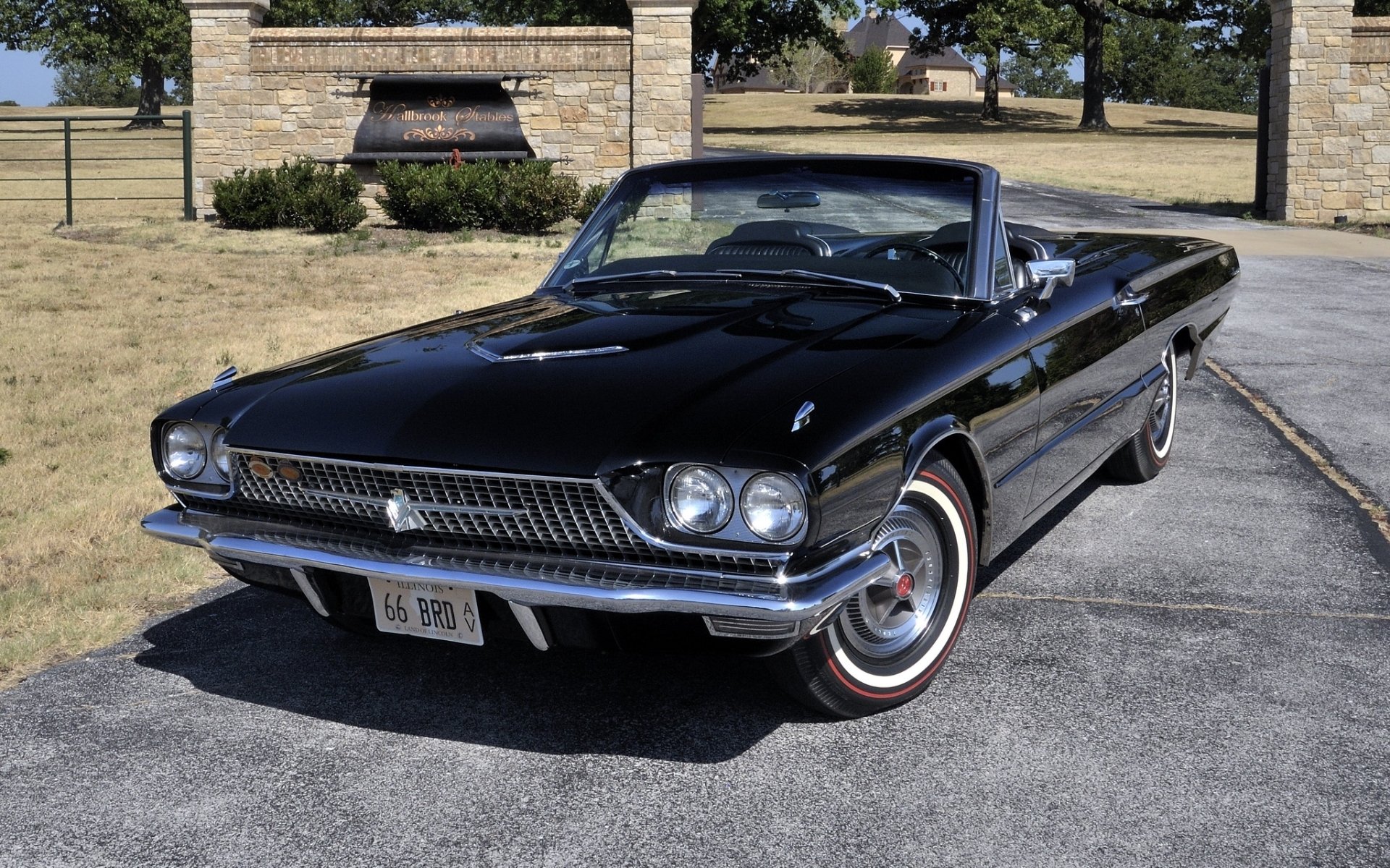 ford thunderbird kabriolet 1966 tandebed klasyczny przód tło