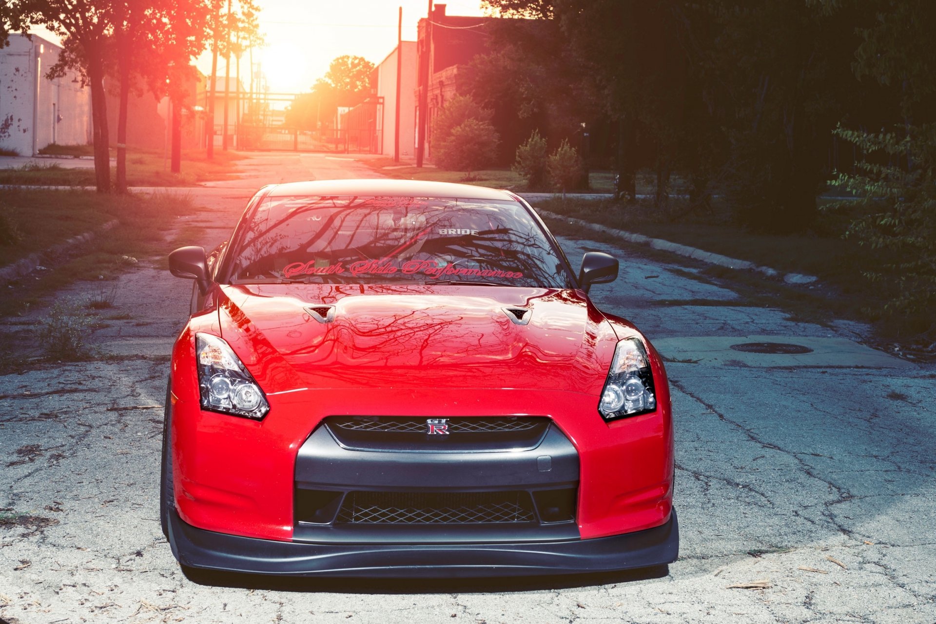 nissan gtr r35 red sunset nissan gtr red front windshield inscription