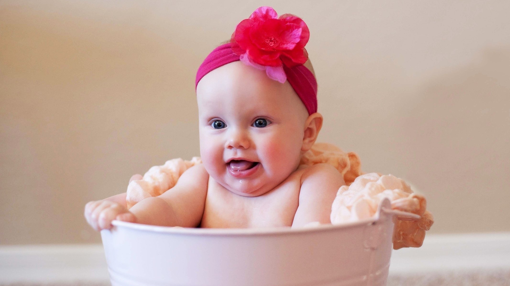 child the dough bucket girl flower baby