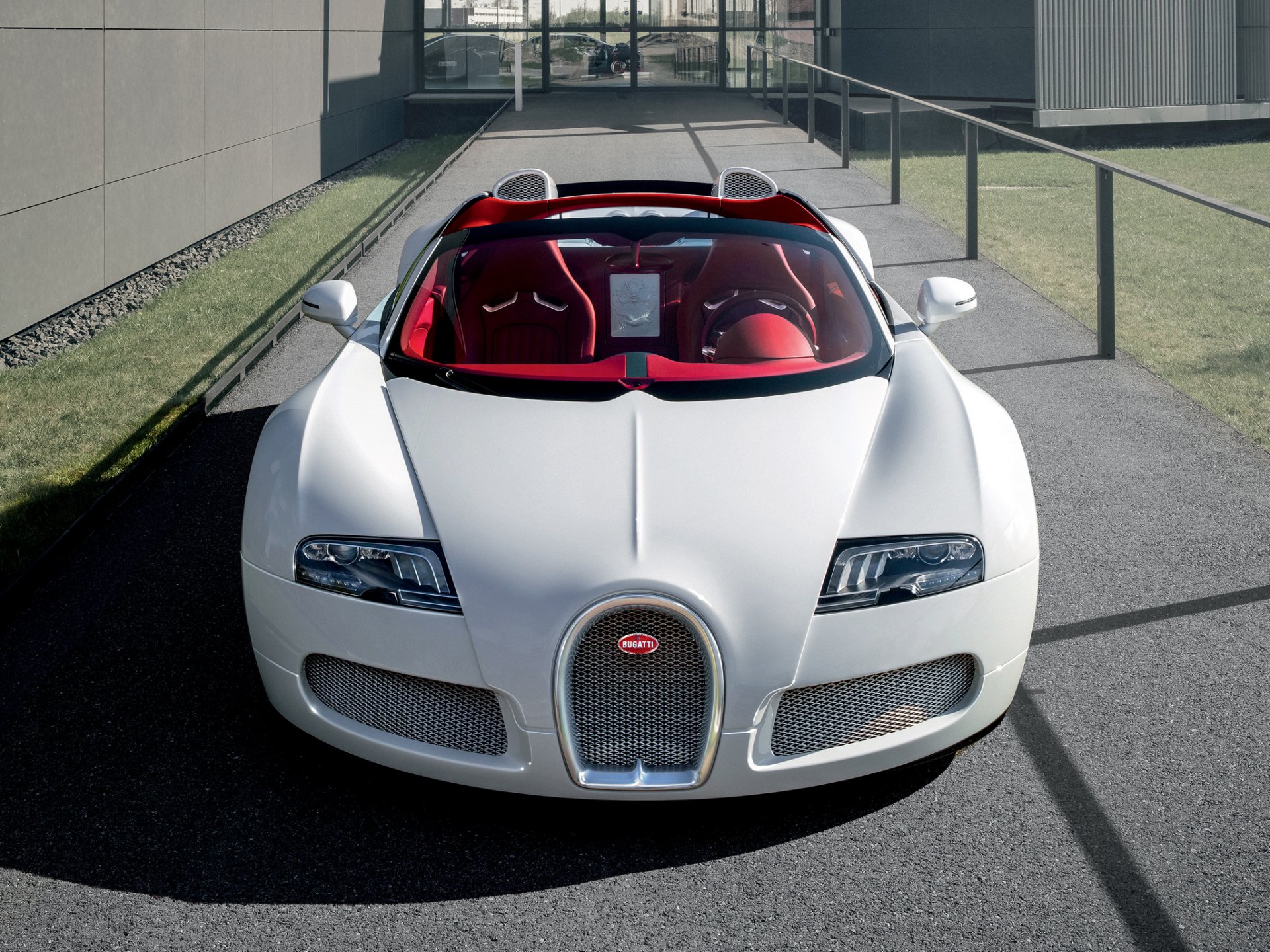 bugatti veyron grand sport wei long roadster hypercar przód reflektory biały