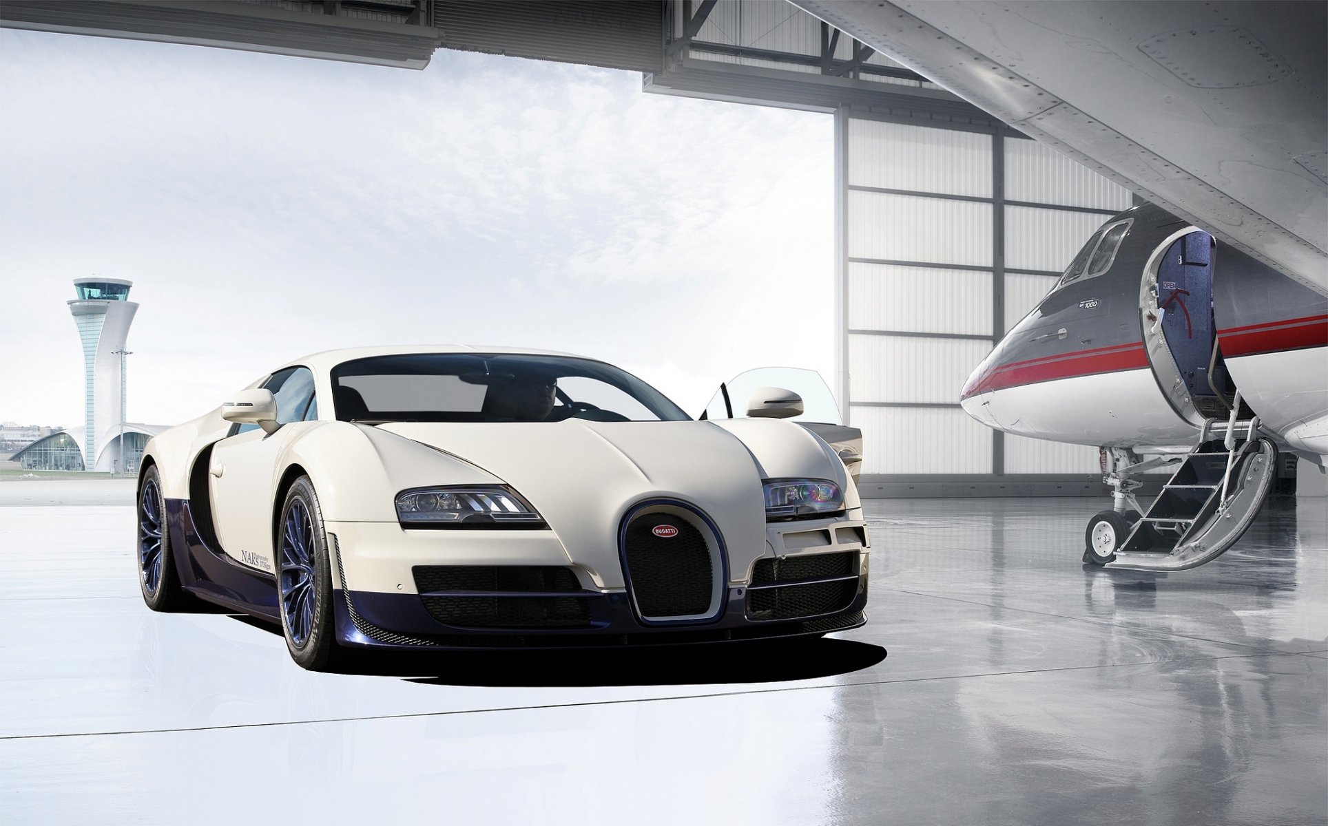 bugatti veyron super sport aereo garage hangar bugatti veyron super sport