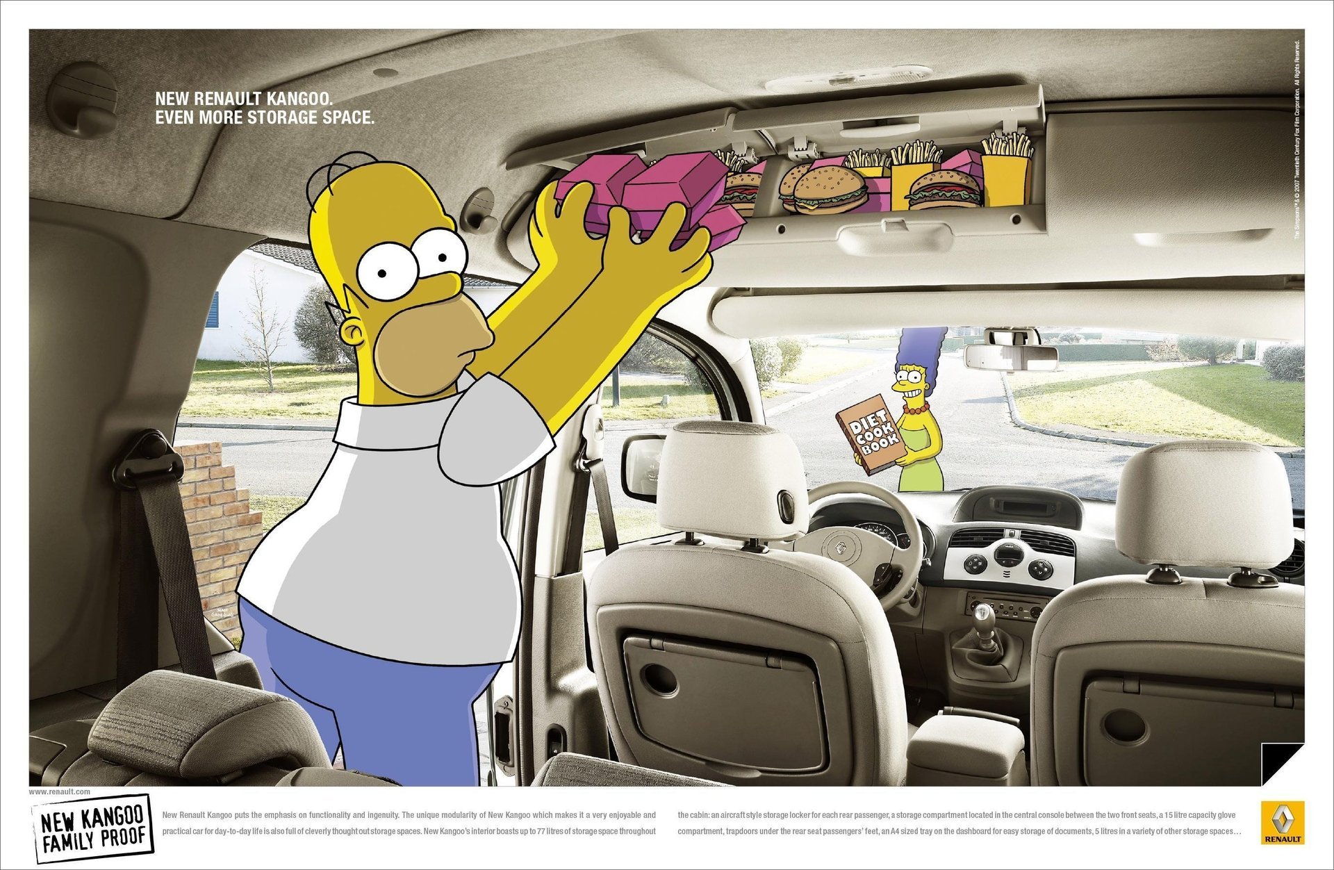 simpsons marge fast food homer auto renault werbung