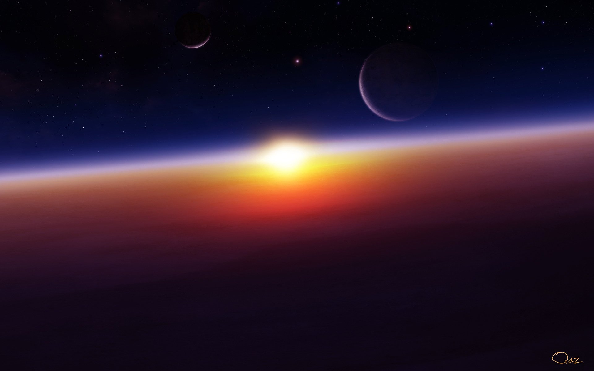 planet sunrise space