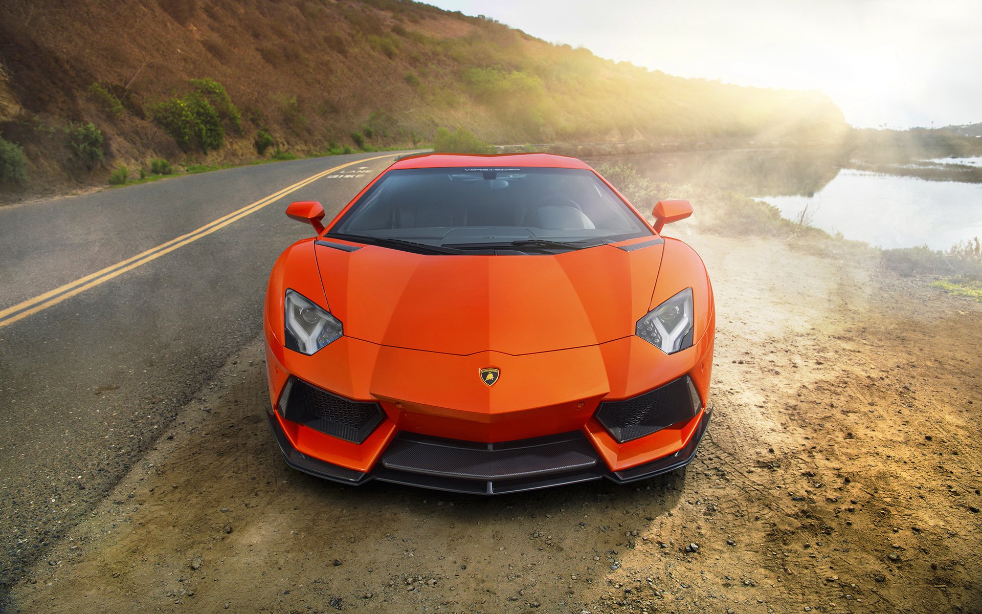 lamborghini aventador supersportwagen orange