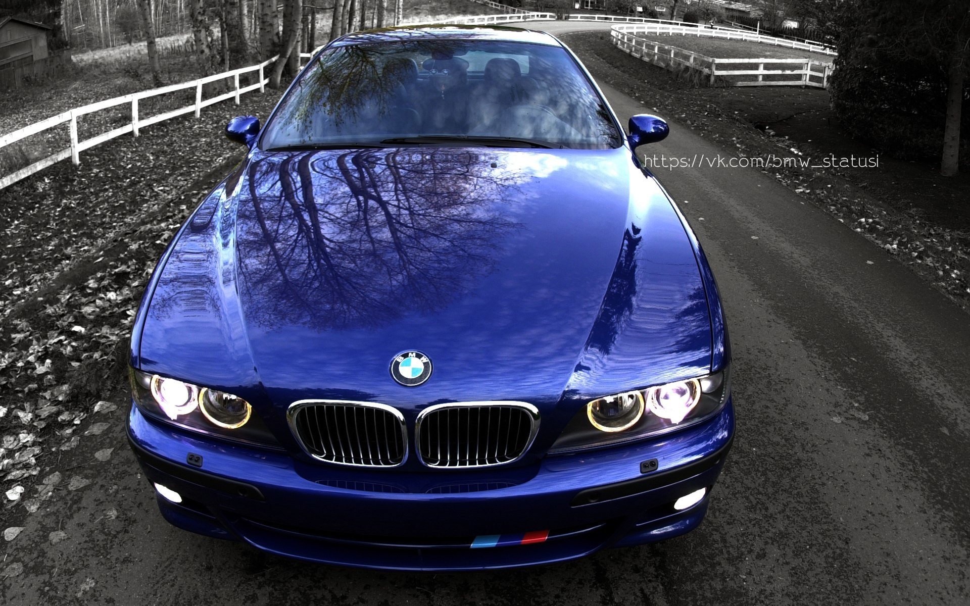 bmw e39 m5 седан синяя фары