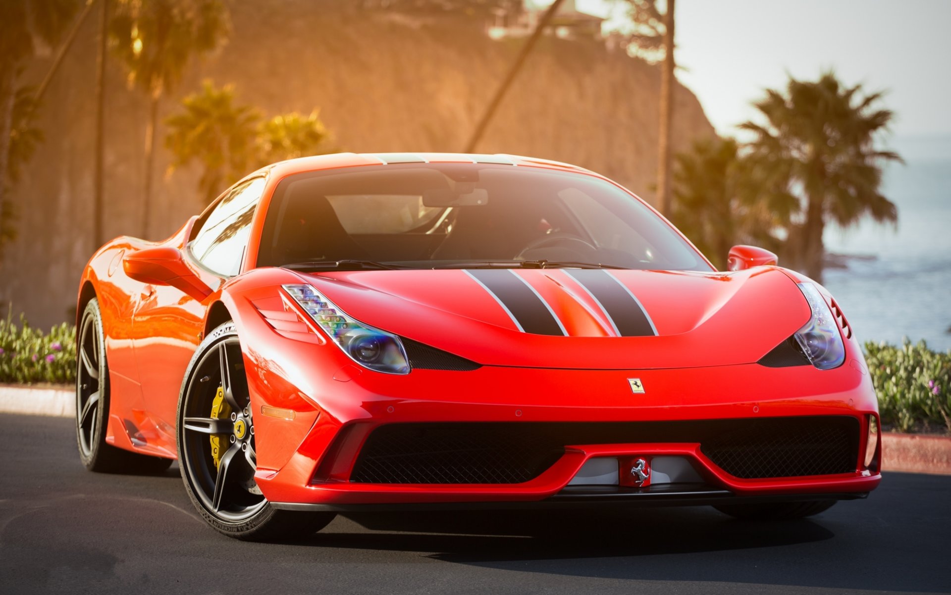 ferrari 458 speciale red ferrari front hood stripe