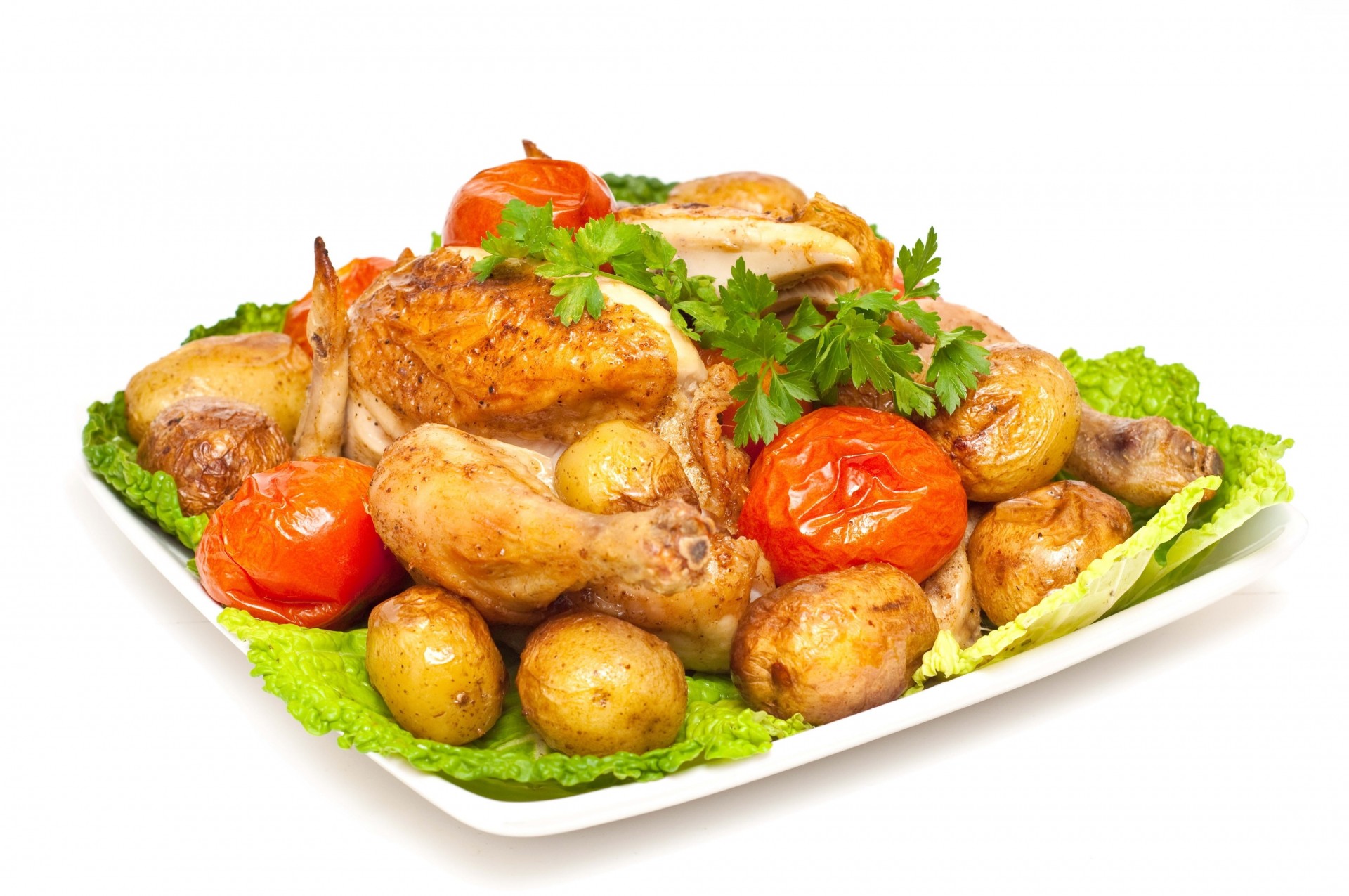 potatoes parsley white background gas 24 cabbage chicken