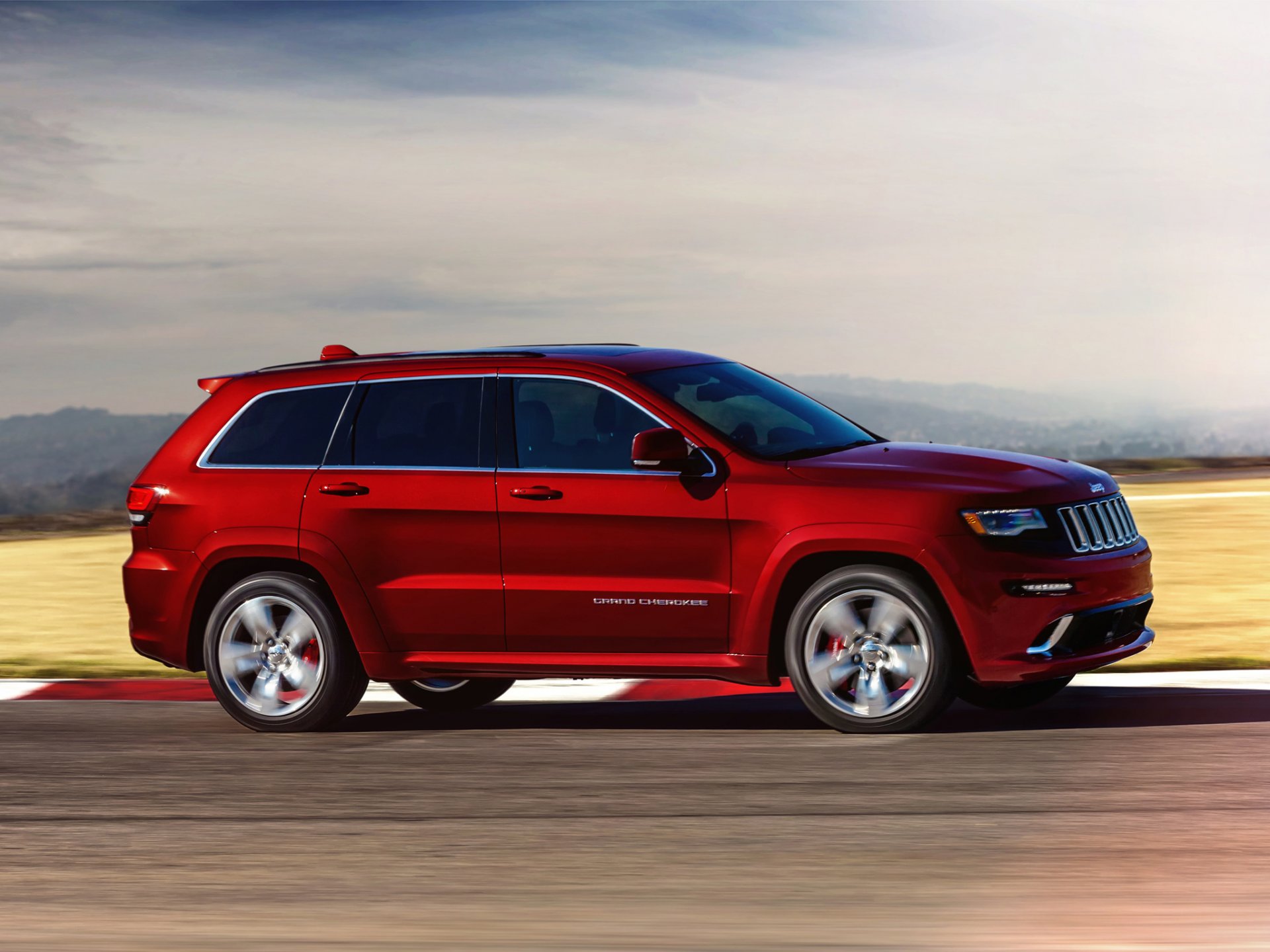 jeep grand cherokee srt vitesse voiture rouge rouge