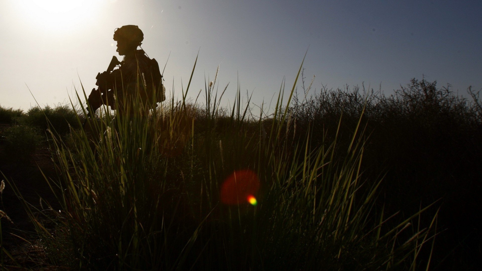 oldier armas soldado hierba