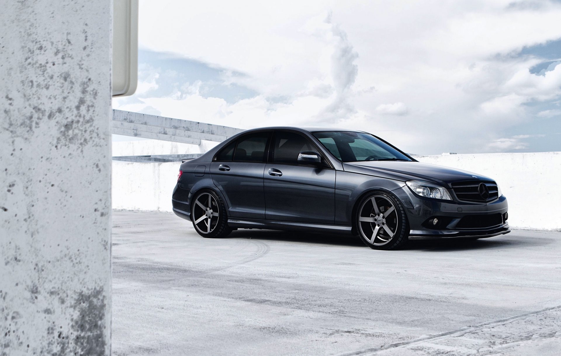 mercedes benz c class car tuning sedan black machine mercede