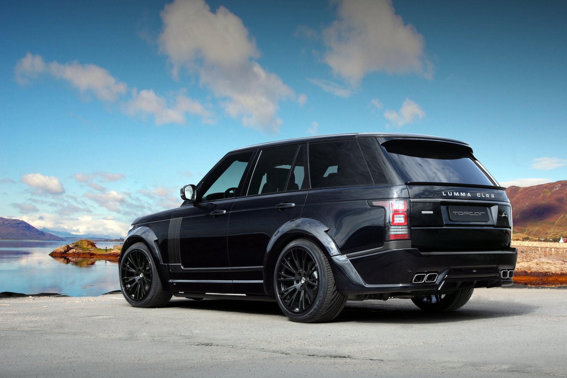 lumma design land rover range rover czarny tuning niebo tył