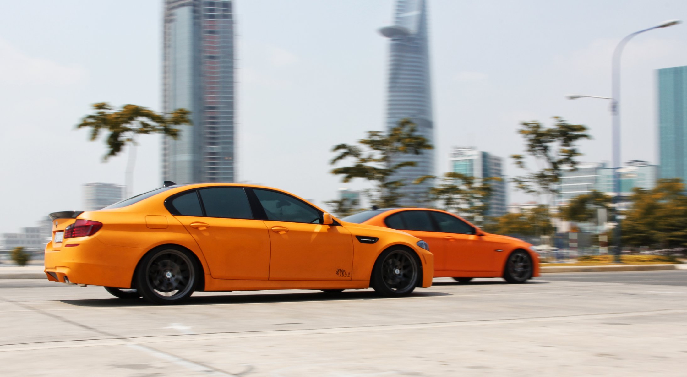 bmw m5 f10 matte orange tuning speed