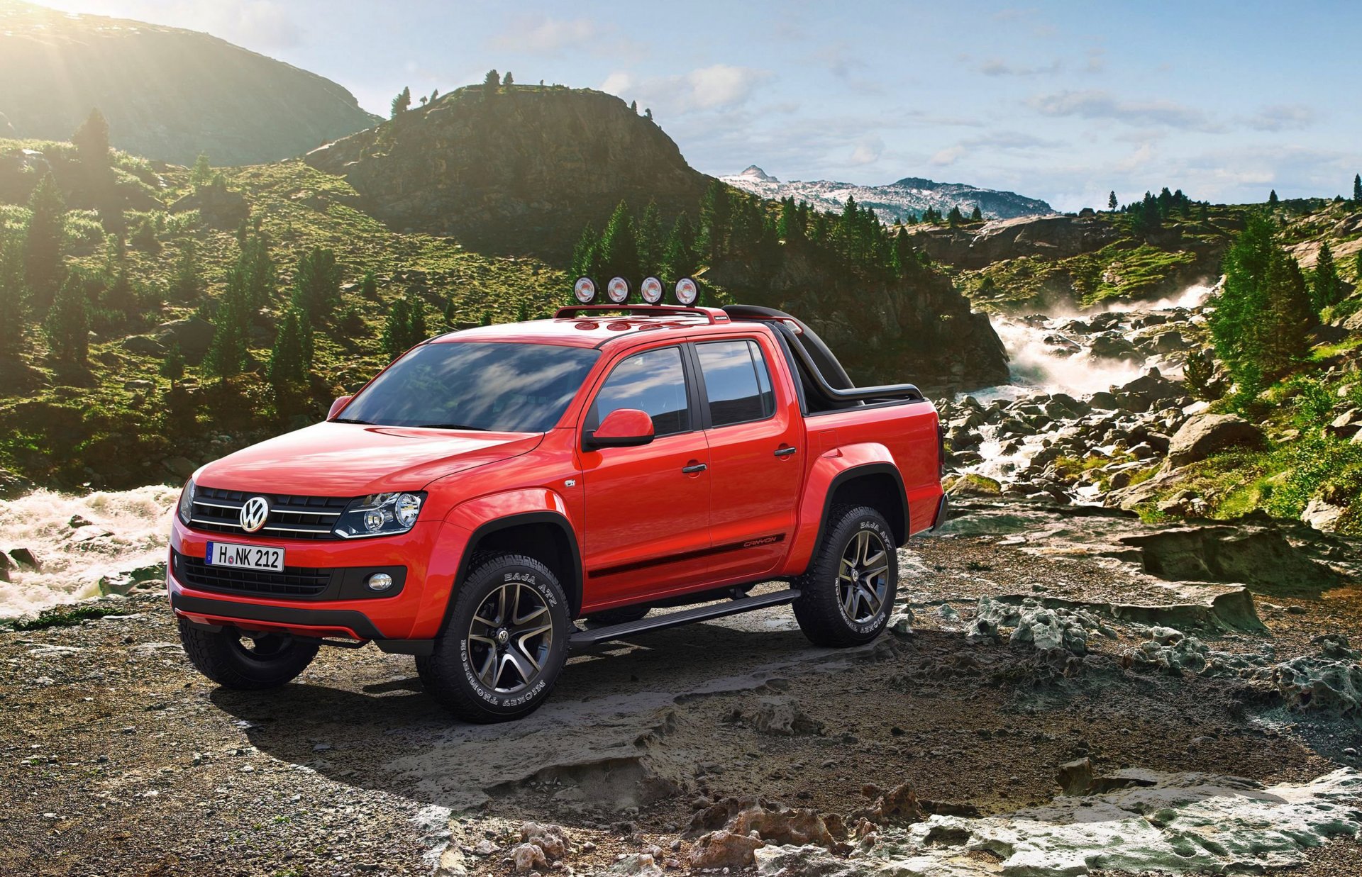 montagnes pierres volkswagen amarok canyon show car peinture exotique phares supplémentaires jantes tuning