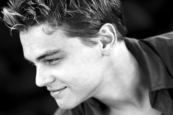 Acteur brutal Leonardo DiCaprio photo noir et blanc