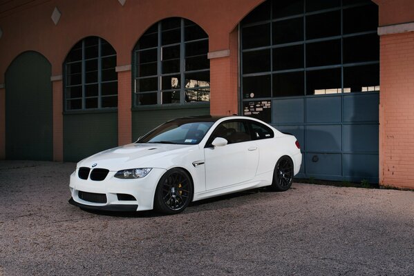 Bmw in the parking lot of the Rhein Metal Krupp workshop 