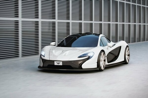 Supercar in white. A car for racing