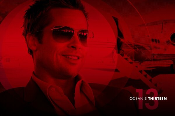 Foto aus dem Film mit Schauspieler Pitt William Bradley Pitt mit Brille