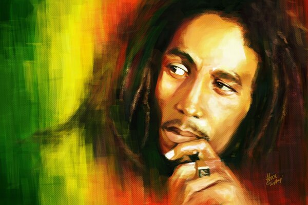 Imagen de la misteriosa mirada de Bob Marley