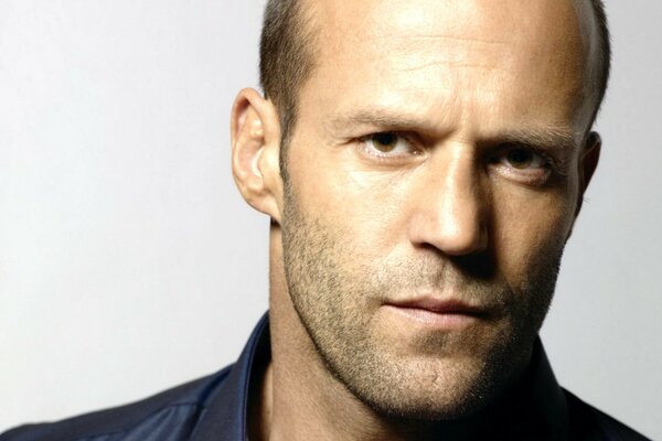 Brutal actor Jason Statham with attractive stubble