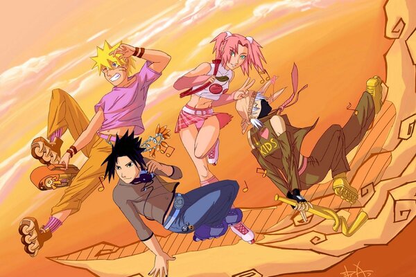 Naruto Sasuke trío y Sakura