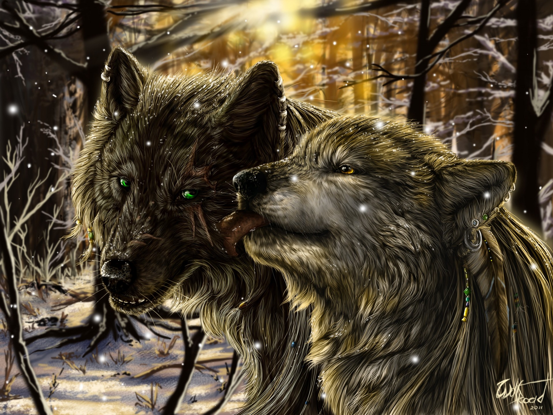 fiction wolf snow forest