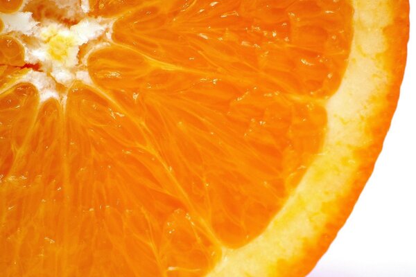 Orange slice with orange pulp